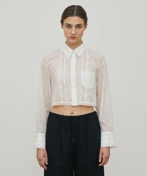 TOMORROWLAND / トゥモローランド シャツ・ブラウス | チェーンレースエンブロイダリー クロップドシャツ | 詳細2