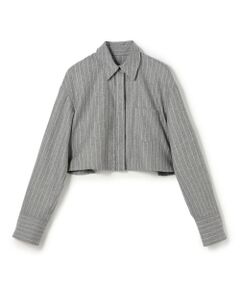 ウールポプリンメルトン クロップドシャツ