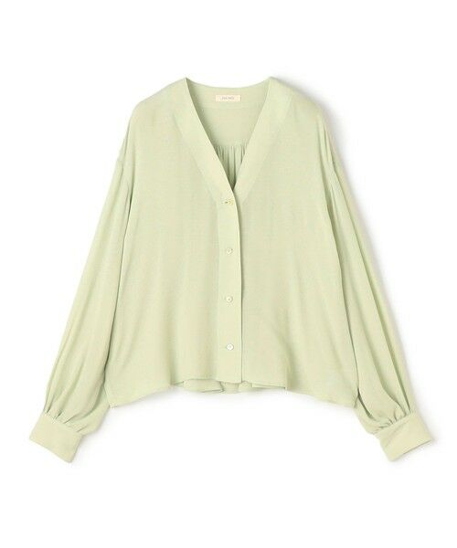 TOMORROWLAND / トゥモローランド シャツ・ブラウス(半袖以外) | ダブルクレープ Vショートブラウス(51 ライトグリーン)