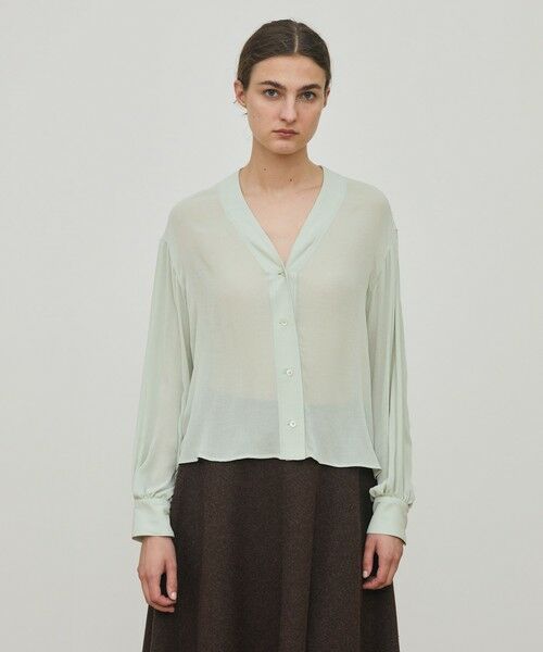 TOMORROWLAND / トゥモローランド シャツ・ブラウス(半袖以外) | ダブルクレープ Vショートブラウス | 詳細2