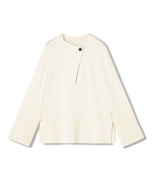 TOMORROWLAND/トゥモローランド サテンジョーゼット オープンカラーブラウス 11 ホワイト F TOMORROWLAND/トゥモローランド サテンジョーゼット オープンカラーブラウス 11 ホワイト F