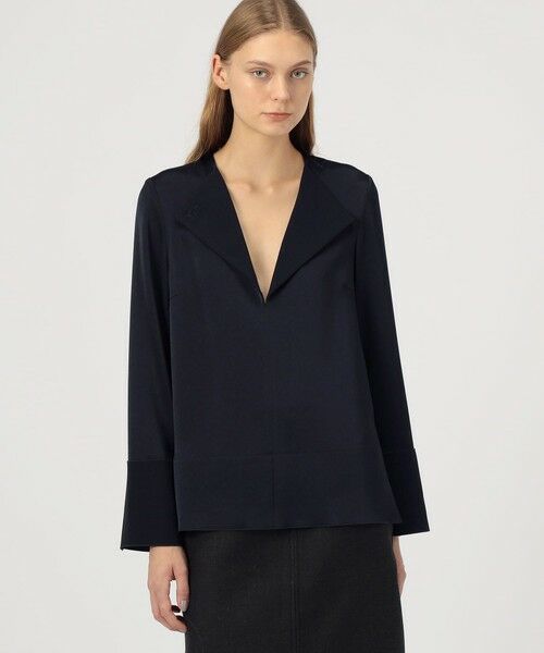 TOMORROWLAND / トゥモローランド シャツ・ブラウス | サテンジョーゼット オープンカラーブラウス | 詳細2