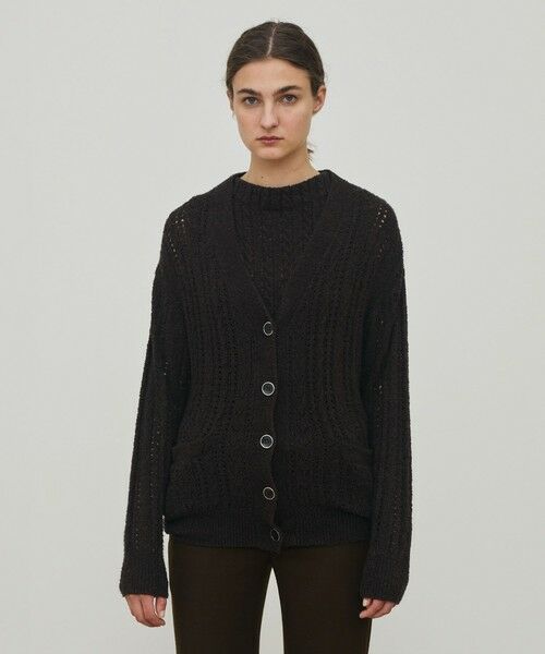 TOMORROWLAND / トゥモローランド カーディガン・ボレロ | シルクループヤーン アイレット Vネックカーディガン | 詳細2