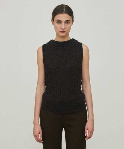 TOMORROWLAND / トゥモローランド ベスト | シルクループヤーン ケーブルベスト | 詳細2