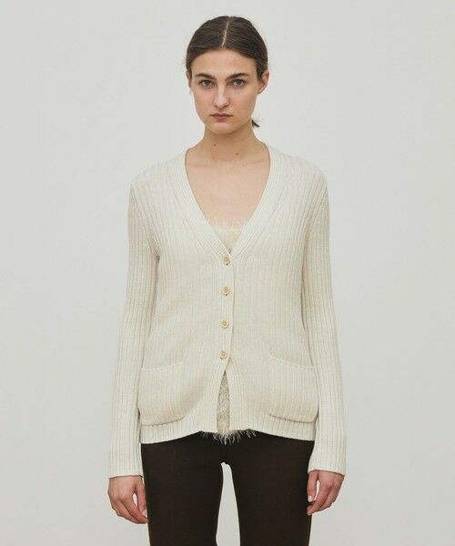 TOMORROWLAND / トゥモローランド カーディガン・ボレロ | ウールリブ Vネックカーディガン | 詳細2