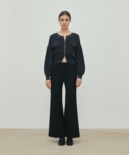 TOMORROWLAND / トゥモローランド スラックス・ドレスパンツ | ナチュラルストレッチウール セミフレアパンツ | 詳細1