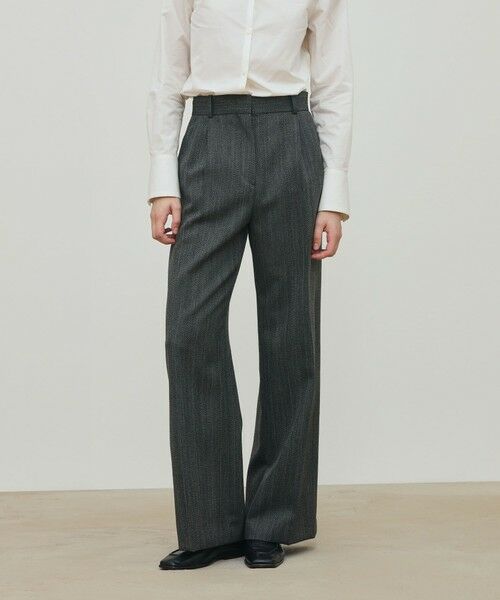 TOMORROWLAND / トゥモローランド スラックス・ドレスパンツ | シェトランドへリンボーン ワイドパンツ | 詳細3