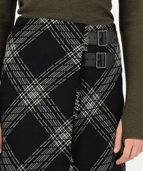 TOMORROWLAND / トゥモローランド ロング・マキシ丈スカート | ハイツイストウールチェック ラップスカート | 詳細5