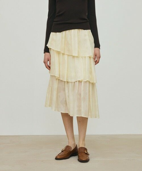 TOMORROWLAND / トゥモローランド ミニ・ひざ丈スカート | ムービングシャドウ ジャガード ティアードスカート | 詳細3