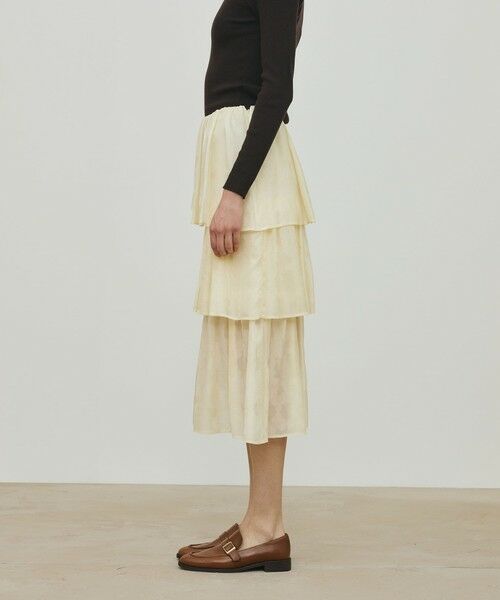 TOMORROWLAND / トゥモローランド ミニ・ひざ丈スカート | ムービングシャドウ ジャガード ティアードスカート | 詳細4