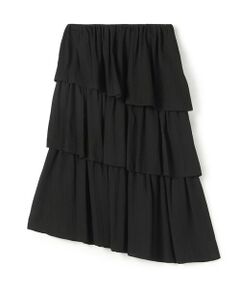 TOMORROWLAND / トゥモローランド ミニ・ひざ丈スカート | ドットストライプジャガード  ティアードスカート