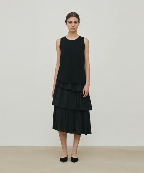 TOMORROWLAND / トゥモローランド ミニ・ひざ丈スカート | ドットストライプジャガード  ティアードスカート | 詳細1