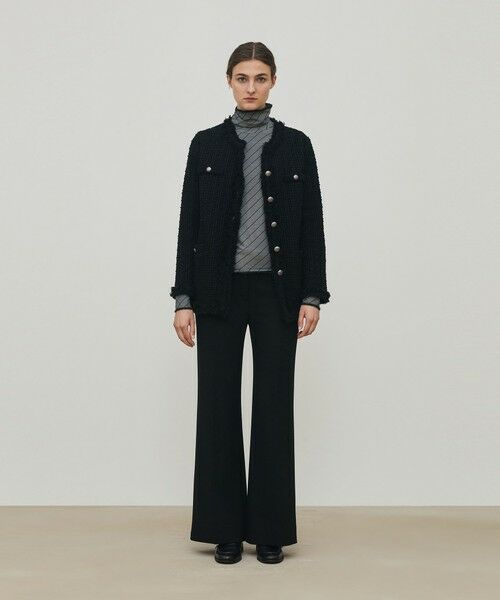 TOMORROWLAND / トゥモローランド ノーカラージャケット | ツイードフリンジ 4ポケットジャケット | 詳細1