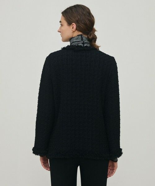 TOMORROWLAND / トゥモローランド ノーカラージャケット | ツイードフリンジ 4ポケットジャケット | 詳細4