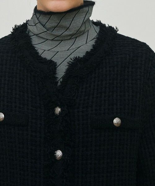 TOMORROWLAND / トゥモローランド ノーカラージャケット | ツイードフリンジ 4ポケットジャケット | 詳細6