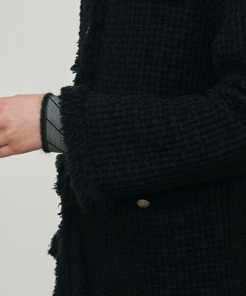 TOMORROWLAND / トゥモローランド ノーカラージャケット | ツイードフリンジ 4ポケットジャケット | 詳細7