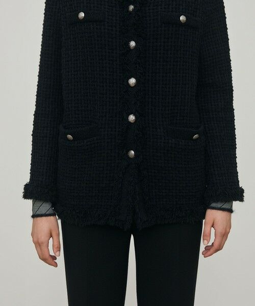 TOMORROWLAND / トゥモローランド ノーカラージャケット | ツイードフリンジ 4ポケットジャケット | 詳細8