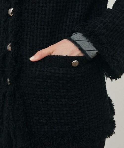 TOMORROWLAND / トゥモローランド ノーカラージャケット | ツイードフリンジ 4ポケットジャケット | 詳細9