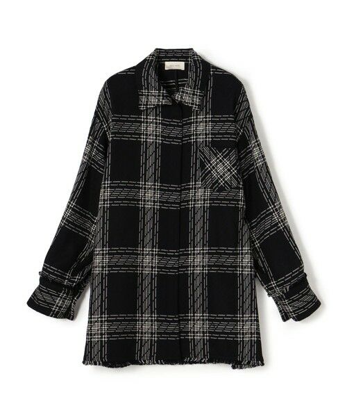 TOMORROWLAND/トゥモローランド ハイツイストウールチェック スタンドカラーコート 18 ブラック系 F TOMORROWLAND/トゥモローランド ハイツイストウールチェック スタンドカラーコート 18 ブラック系 F