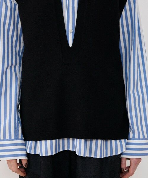 TOMORROWLAND / トゥモローランド ベスト | ボイルドウール ポロカラーベスト | 詳細7