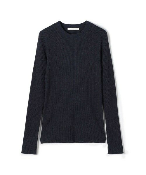 TOMORROWLAND / トゥモローランド ニット・セーター | プルミエールウールリブ クルーネックプルオーバー(67 ダークブルー)