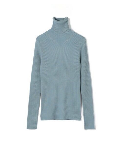 TOMORROWLAND/トゥモローランド プルミエールウールリブ タートルネックプルオーバー 63 ライトブルー F