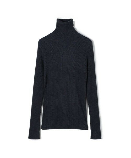 TOMORROWLAND / トゥモローランド ニット・セーター | プルミエールウールリブ タートルネックプルオーバー(67 ダークブルー)