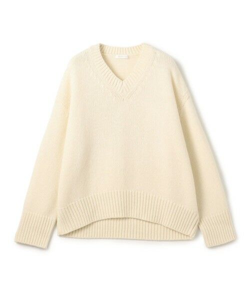 TOMORROWLAND / トゥモローランド ニット・セーター | ファインウール Vネックプルオーバー(11 ホワイト)