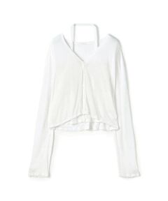 TOMORROWLAND / トゥモローランド カーディガン・ボレロ | レーヨンカシミヤジャージー ホルターネックコンビカーディガン