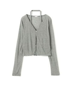 TOMORROWLAND / トゥモローランド カーディガン・ボレロ | レーヨンカシミヤジャージー ホルターネックコンビカーディガン