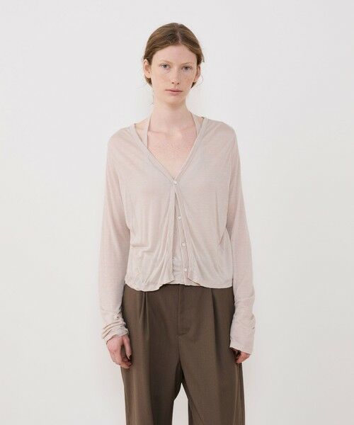 TOMORROWLAND / トゥモローランド カーディガン・ボレロ | レーヨンカシミヤジャージー ホルターネックコンビカーディガン | 詳細2