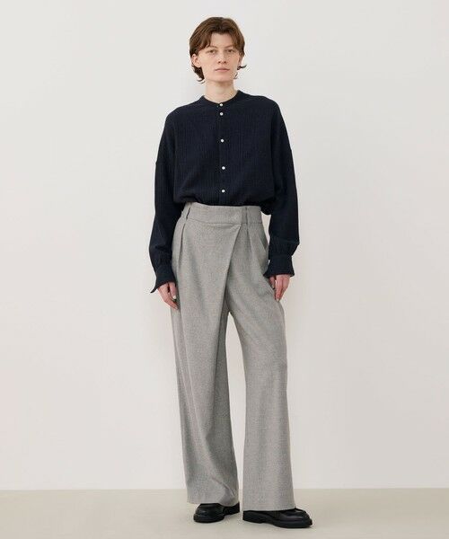 TOMORROWLAND / トゥモローランド スラックス・ドレスパンツ | グリッターストライプ ワンサイドタックスラックス | 詳細1