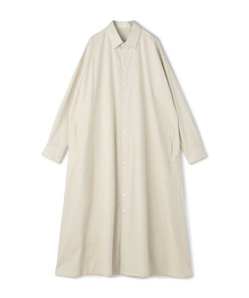 TOMORROWLAND/トゥモローランド スムースドライコットン バックタックシャツワンピース 13 ライトグレー 36(9号)
