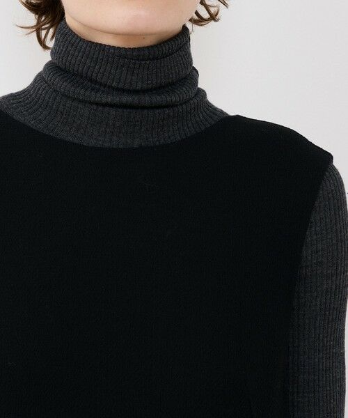 TOMORROWLAND / トゥモローランド ミニ丈・ひざ丈ワンピース | ウールダブルクレープ バックボタンワンピース | 詳細4