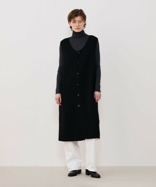 TOMORROWLAND / トゥモローランド ミニ丈・ひざ丈ワンピース | ウールダブルクレープ バックボタンワンピース | 詳細9