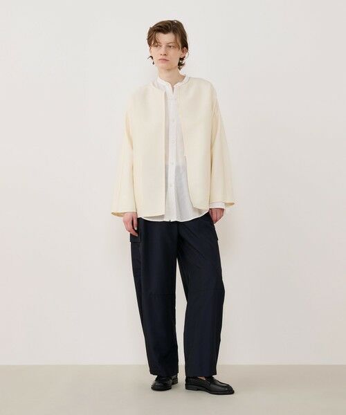 TOMORROWLAND / トゥモローランド ノーカラージャケット | ウールシルクダブルクロス ドルマンスリーブジャケット | 詳細1