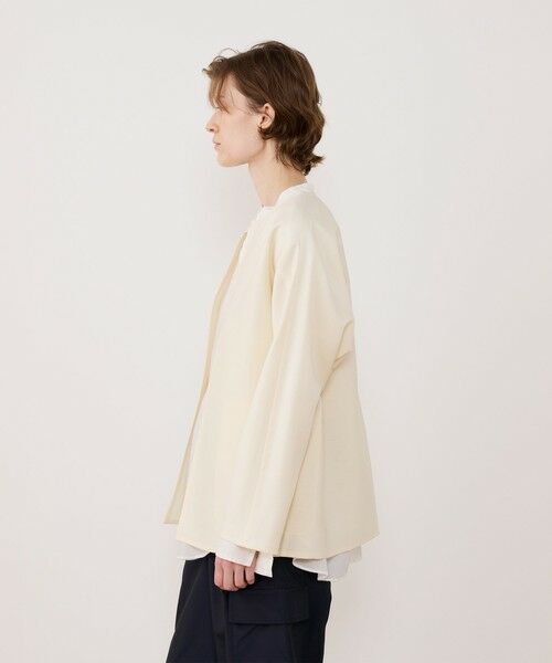 TOMORROWLAND / トゥモローランド ノーカラージャケット | ウールシルクダブルクロス ドルマンスリーブジャケット | 詳細3