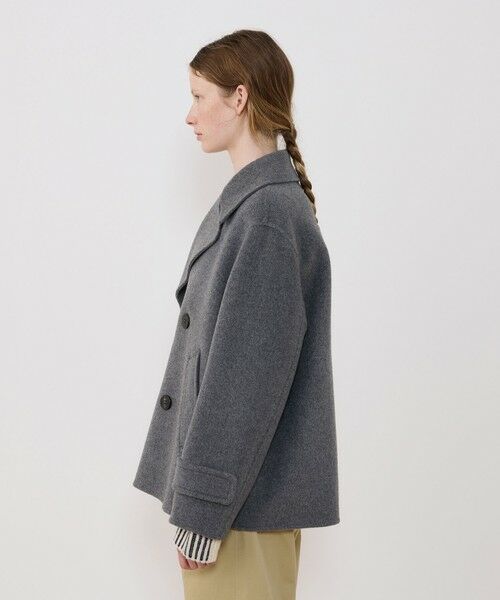 美品トゥモローランド　ピーコートカシミヤ20%グレー 美品トゥモローランド ピーコートカシミヤ20%グレー