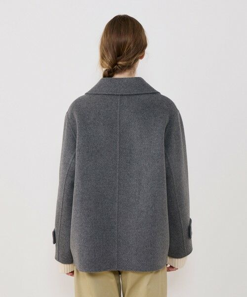 美品トゥモローランド　ピーコートカシミヤ20%グレー 美品トゥモローランド ピーコートカシミヤ20%グレー