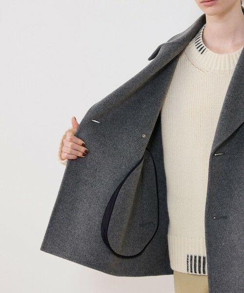 美品トゥモローランド　ピーコートカシミヤ20%グレー 美品トゥモローランド ピーコートカシミヤ20%グレー