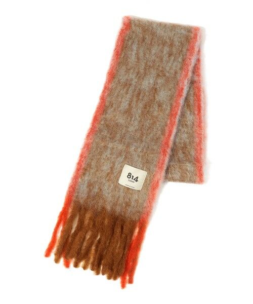 TOMORROWLAND / トゥモローランド マフラー・ショール・スヌード・ストール | 814 EZCARAY Twist Frame モヘヤストール(54 ブラウン系)