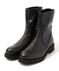 美品 Purpred ラムレザー 黒 【24】 バックジップ ショートブーツ セール】 Purpred SECOND SKIN ラムレザー ショートブーツ