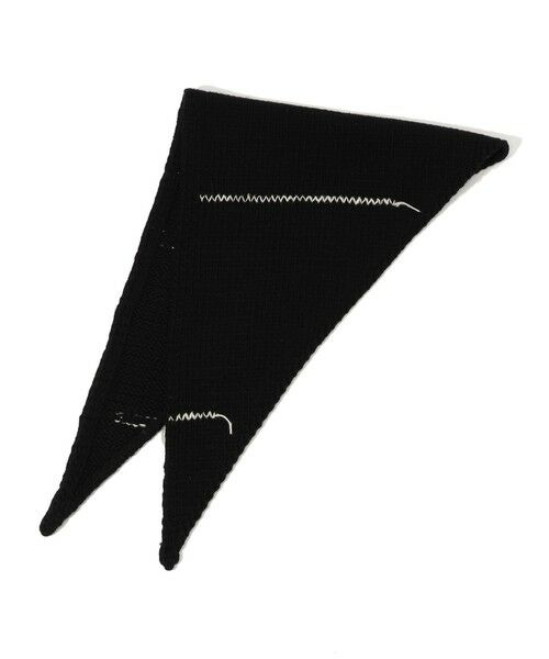 TOMORROWLAND/トゥモローランド ASAUCE MELER カシミヤステッチ トライアングルストール 18 ブラック系 F