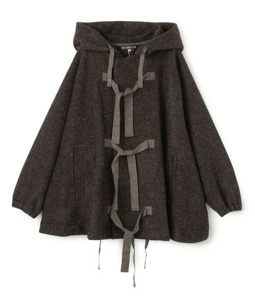 TOMORROWLAND/トゥモローランド HAVERSACK ウールナイロン ポンチョ 49 ダークブラウン 2 TOMORROWLAND/トゥモローランド HAVERSACK ウールナイロン ポンチョ 49 ダークブラウン 2