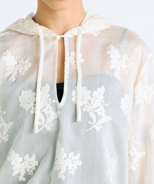 TOMORROWLAND / トゥモローランド シャツ・ブラウス | シアーエンブロイダリー フーデットブラウス | 詳細5