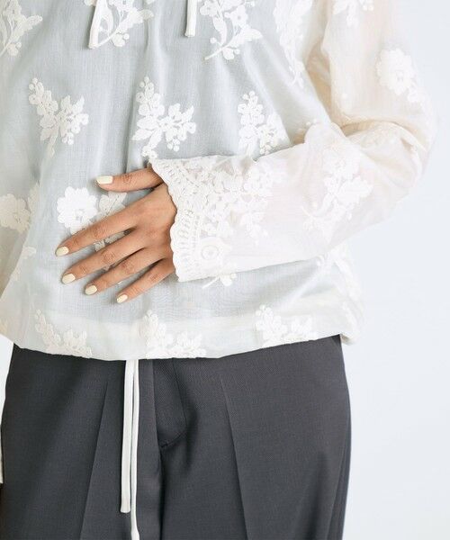 TOMORROWLAND / トゥモローランド シャツ・ブラウス | シアーエンブロイダリー フーデットブラウス | 詳細7