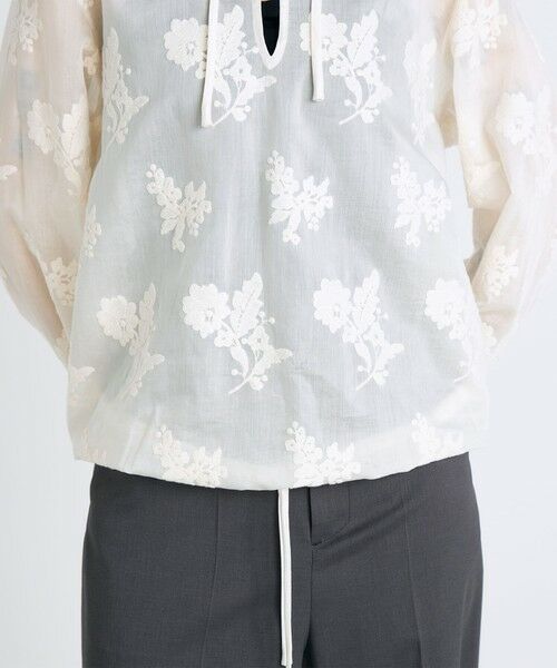 TOMORROWLAND / トゥモローランド シャツ・ブラウス | シアーエンブロイダリー フーデットブラウス | 詳細8