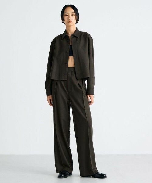 TOMORROWLAND / トゥモローランド シャツ・ブラウス | ウールメルトンポプリン クロップドシャツ | 詳細1