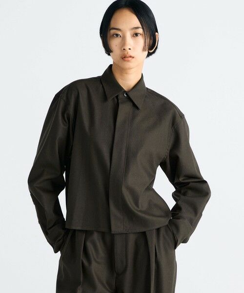 TOMORROWLAND / トゥモローランド シャツ・ブラウス | ウールメルトンポプリン クロップドシャツ | 詳細2