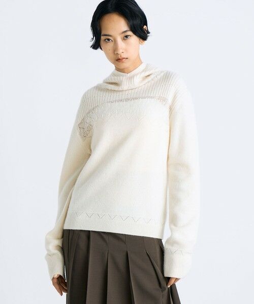 TOMORROWLAND / トゥモローランド ニット・セーター | パッチワークレース フーデットニット | 詳細2